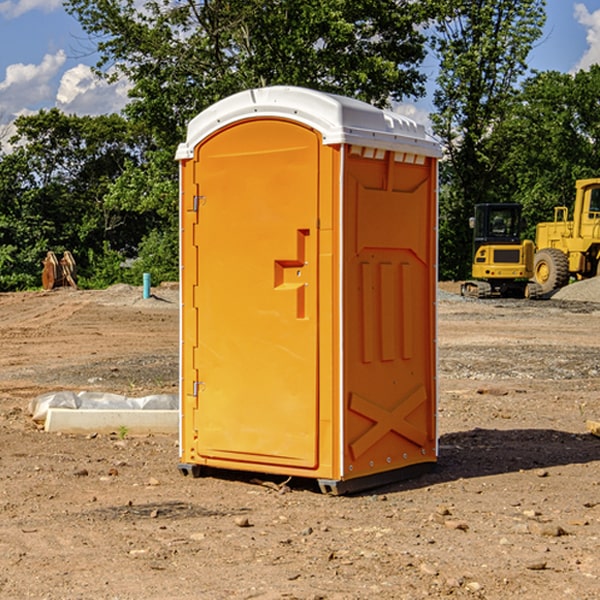 how often are the portable restrooms cleaned and serviced during a rental period in Prospect KS